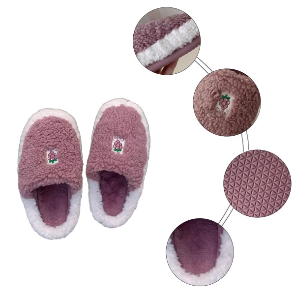 Toppluer for kvinner Fuzzy Cute Animal Memory Foam Innendørs Hus Sl