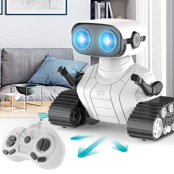 Robotleksak för barn, 1 styck laddningsbar vit robot, fjärrkontroll