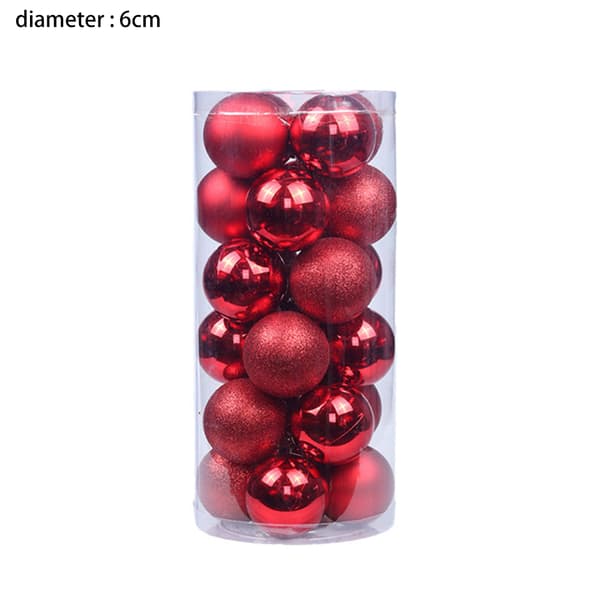 24 Stykker 6cm Knusesikre Julekulepynt til Juletre Bryllup Bursdagsfest Dekor red 6cm