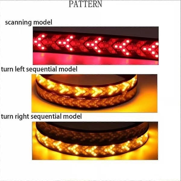 Advarselslys-stripe for kjøring, baklys-stripe for pickup, LED-baklukelys, baklys-tape, baklukelys-stripe, Strobe-bremselys