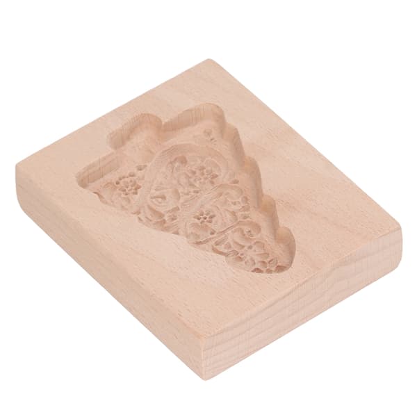 Snidad Trä Kakform Kök Pepparkaksform Press Stämpel Präglingsform