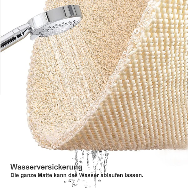Badrumsmatta, Säker Halkfri Duschmatta med Dränering, Högkvalitativ Snabbtorkande PVC Loofah Badkarsmatta för Bostäder och Kommersiella Utrymmen