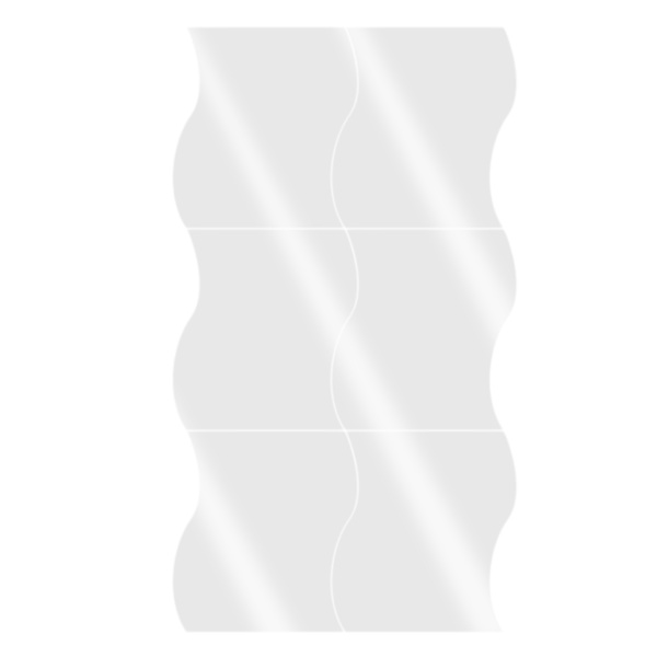 Set med 6 vågiga 3D-väggspeglar - Akrylväggdekoration - För hem, vardagsrum, sovrum, soffa, TV - Dekoration