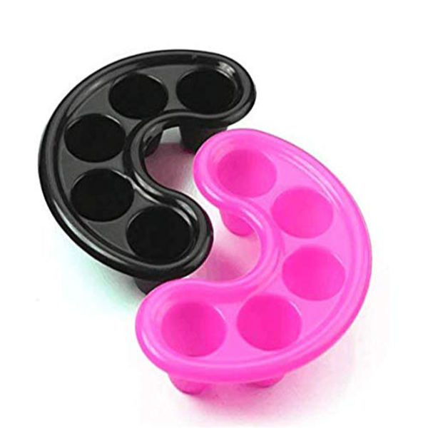 2PCS Nagelkonst Tips Blötläggningsskål Bricka Manikyr Blötläggning Brickor/Blötläggare Remover Verktyg, Fem Fingrar Mjuka Död Hud Blötläggning Verktyg.