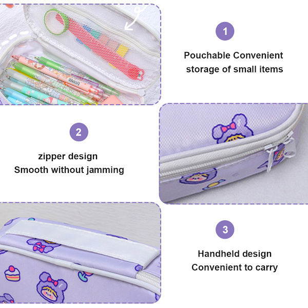 Blyantsæske Pennepose, Håndholdt Blyant Holder Pose Pen Organizer