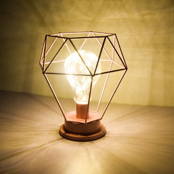 Skrivebordslamper, nattbordslampe, diamantbordlampe laget av nordisk tråd