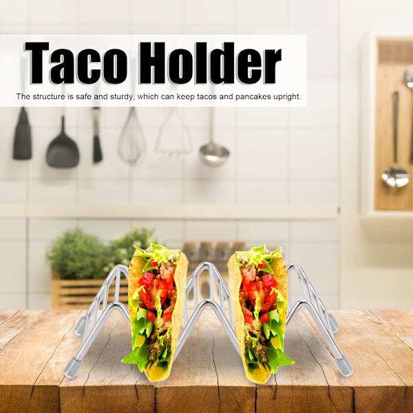 Taco Holder Innovativ 304 Rustfritt Stål Pannekake Stativ Brett for Kjøkken Restaurant 2/3 Rutenett