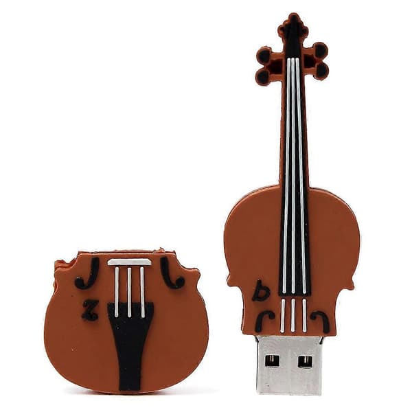 16 Gb Usb 2.0 Nøgle Model Tegneserie Violin Flash Drev Hukommelseskort Plastik