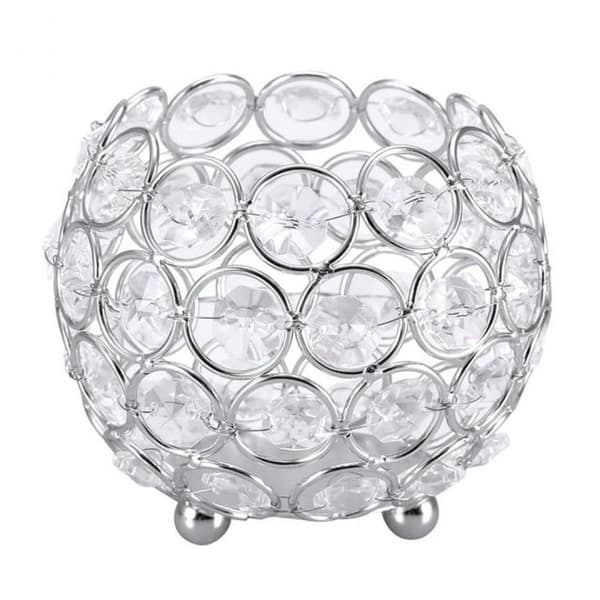 Elegante bryllupsbordpynt, 10 cm diameter glitrende sølv telysholdere