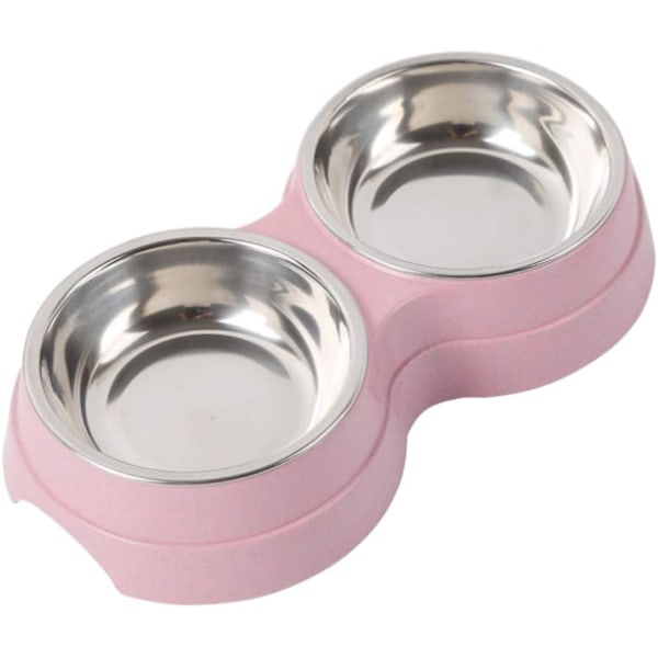 Rostfritt stål katt skål 2 i 1 Anti glupsk katt hund skål, långsam matning skål interaktiv halkfri husdjur skål