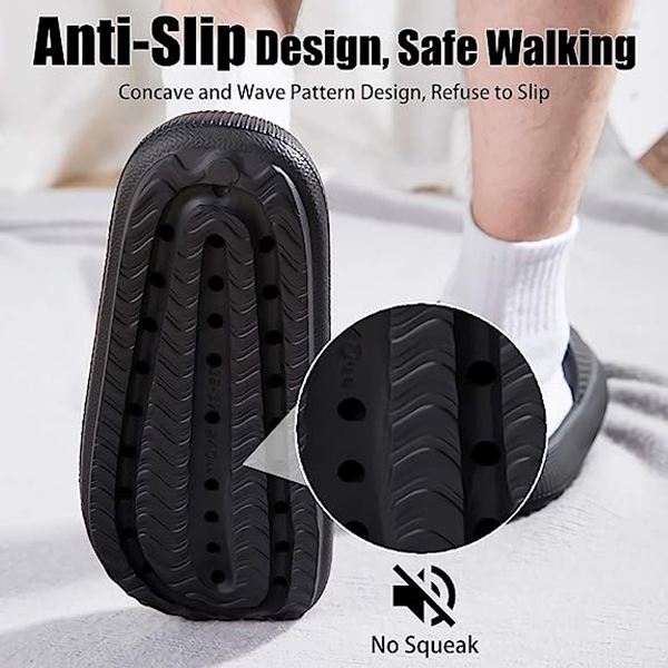 Molnslippers för kvinnor och män, massageslippers för dusch och badrum