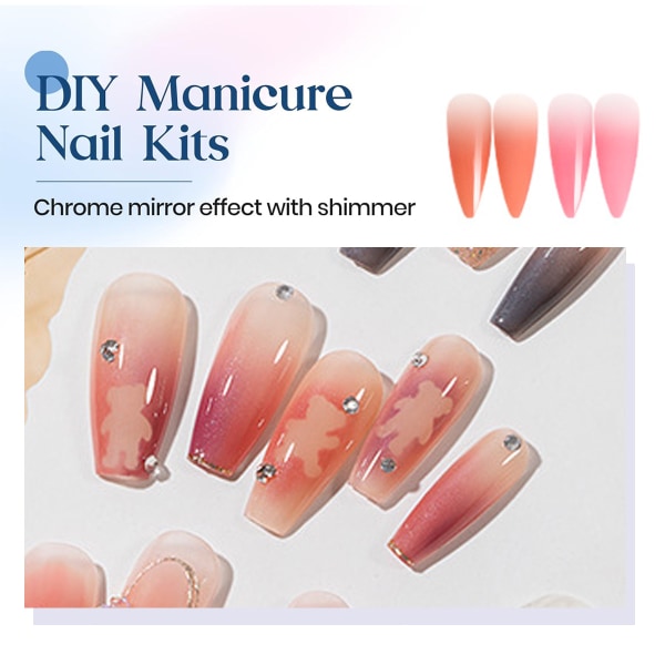 Nagelpulverset, 16 färger pigment solid iriserande neon