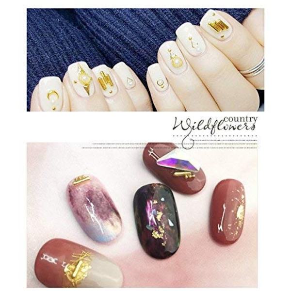 1 box blandat guld silver metall stavar Nail Art dekorationer 3D dubbar Nail Art Rhinestones 12 Typ In Wheel Rak Kurv Design Charm Nails Art DIY
