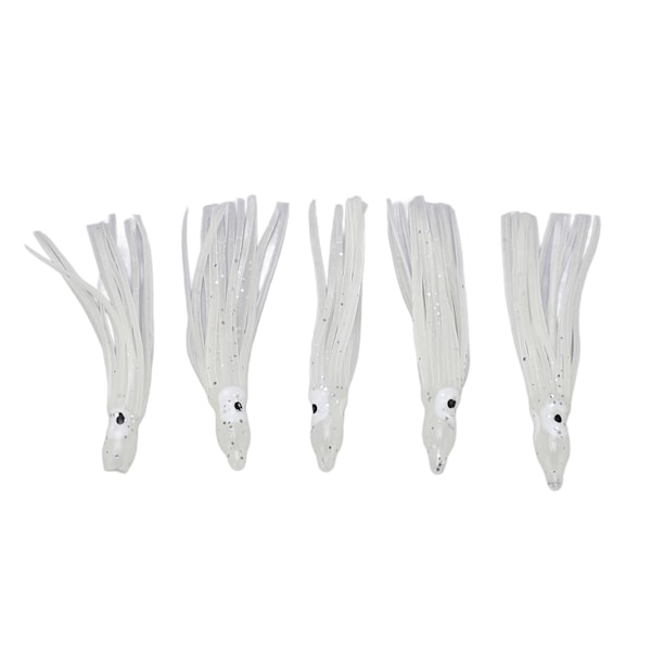 5 Set Självlysande Bläckfisk Fiskekrokar Beten Fiskeredskap för Sötvatten Saltvatten 16#