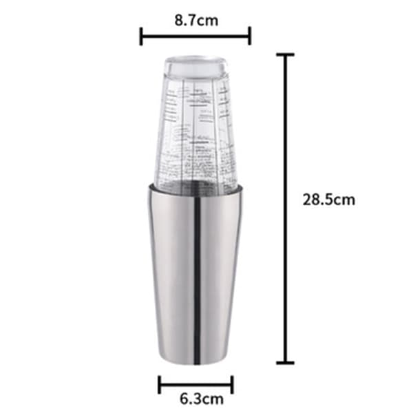 Rostfritt stål 700 ml mugg + 400 ml glas, livsmedelssäker, elegant cocktailshaker inklusive presentförpackning