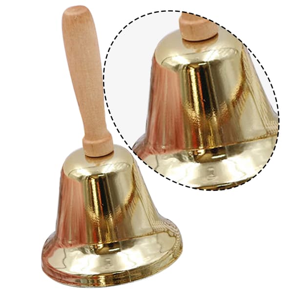 Hög Handklocka med Trähandtag, Julbjällror