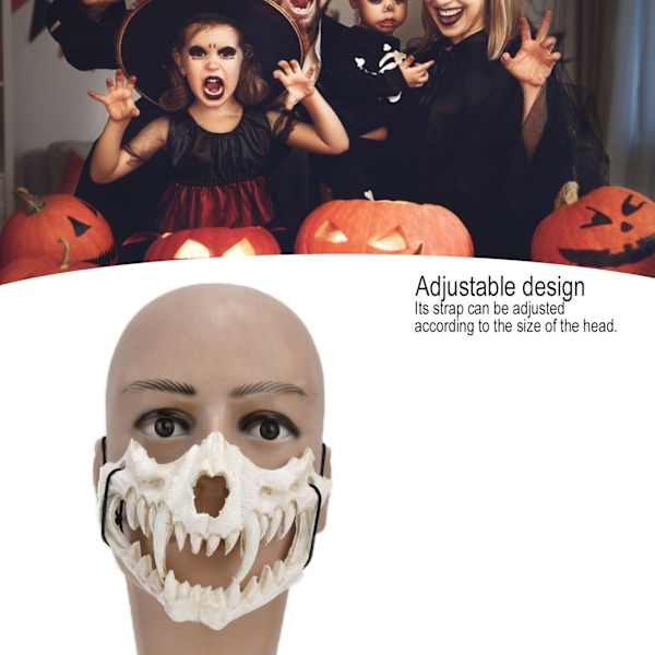 Dödskallemask i latex, tigertyp, hållbar, vattentät, justerbar, läskig mask för fest, festival, teater