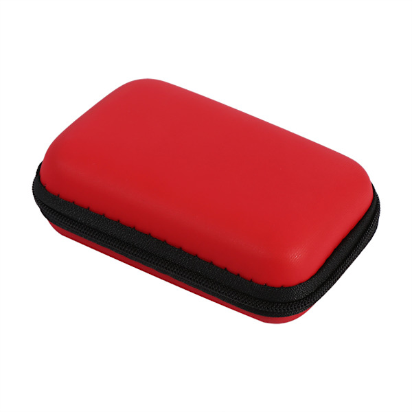 Mini förvaringsväska Gadgets Organizer Bärbar väska för hörlurar U-skiva datakabel Varm (röd)