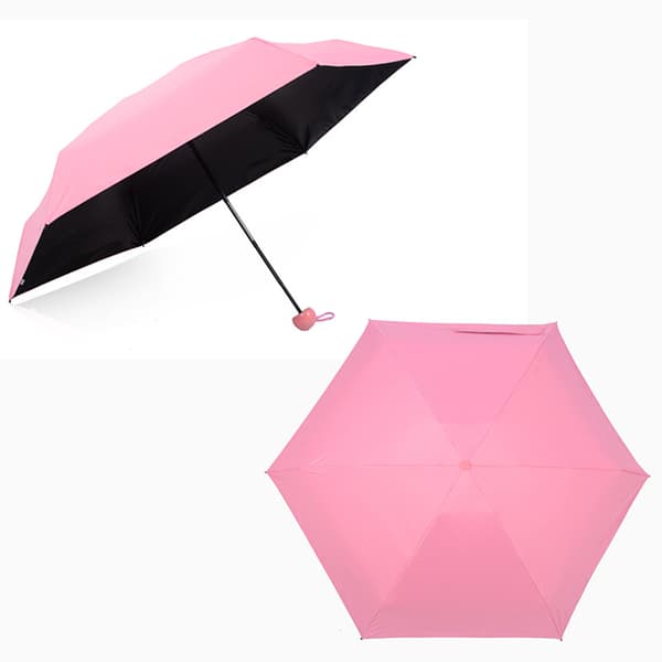 Mini Kompakt Paraply Vindtæt Rejse Sol & Regn med kapsel Etui