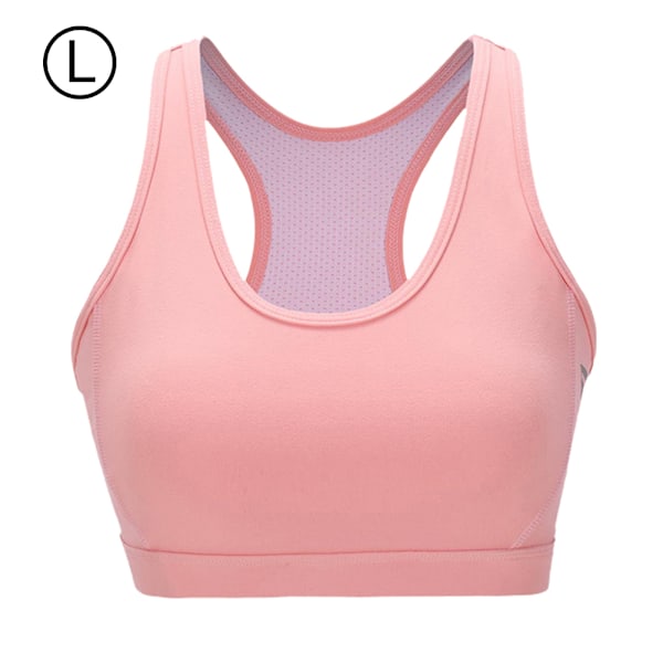 Yoga Fitness Tränings-BH med Vaddering för Kvinnor, Snabbtorkande Underkläder (rosa L)