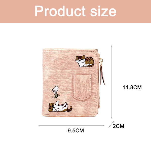 Kvinnors lilla kompakta bifold PU läderficka plånbok damer mini