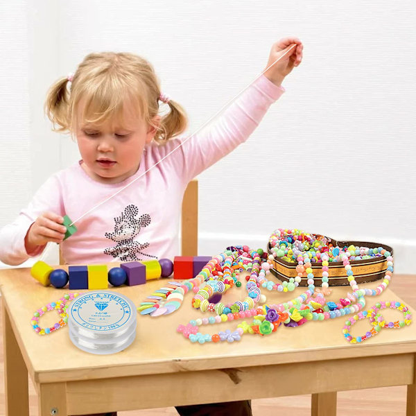 Ädelsten och glaspärlor hantverk, premiumkvalitetsmaterial idealiskt för armband och halsband, lätt att trä pärlor genom, starkt och elastiskt för