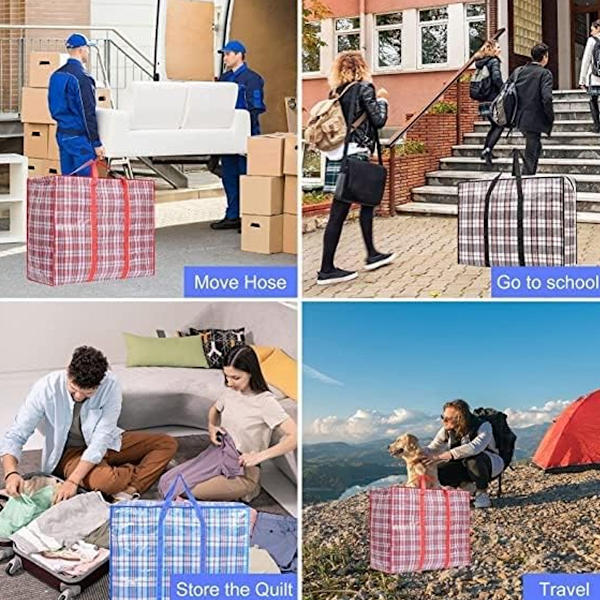 Sort Stor Opbevaringspose Med Holdbar Lynlås, Organiseringspose, Flyttepose, Vandafvisende, Bærepose, Campingpose Til Tøj, Sengetøj