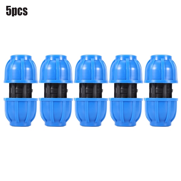 5 st PE-plast 20 mm till 20 mm rak vattenrör koppling röranslutning adapter montering