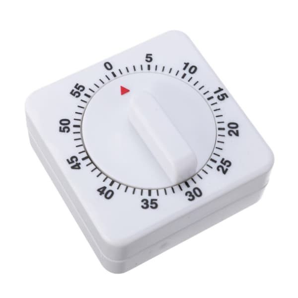 Kjøkken liten firkantet timer 60 minutters timer påminnelse mekanisk timer for matlaging, baking, sport, studier, etc