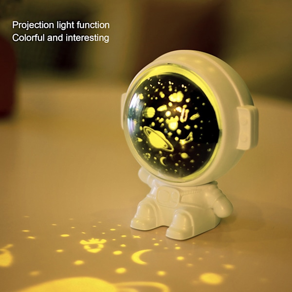 Astronaut Projektor Stjärnljus Roterbar USB Laddning Astronaut Projektor Stjärnljus med Musikfunktion, 5V 1A Vit