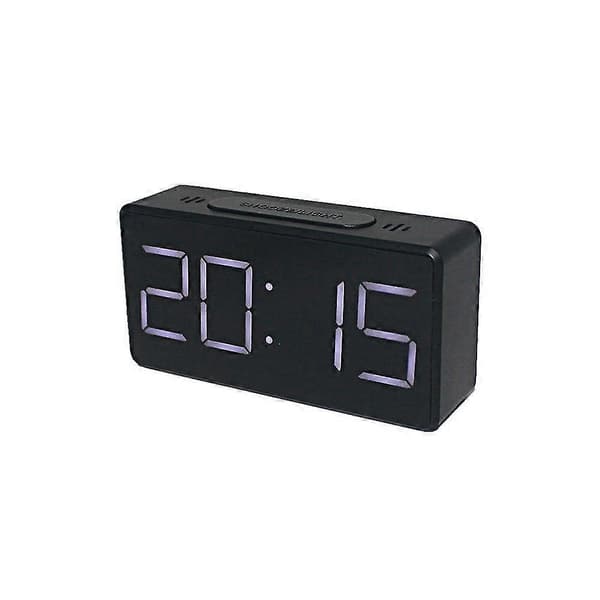 Speilbordklokke Multifunksjonell Digital Alarm Snooze Vis Tid Natt LED Lys Skrivebord H