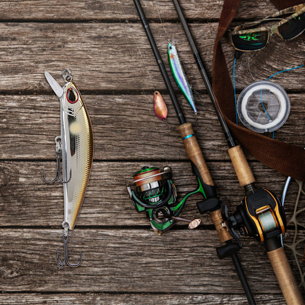 68mm Plastfiskedrag Flytande Sjunkande Minnow Beten Med Metall Trekrok (A)