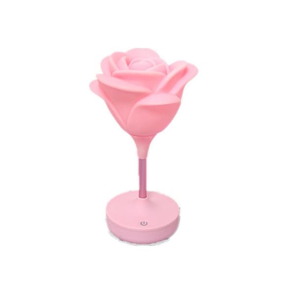 3D Rose-formet USB Genopladelig Touch Natlampe 3 Indstillinger Dæmpbar