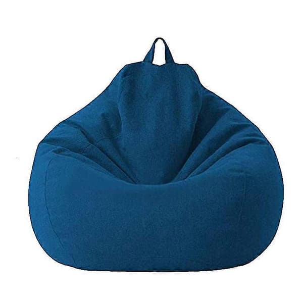 Lazy Sofatrekk Ufylt Lin Recliner Puff Sofa Tatami Sofatrekk Husholdningsartikler Blå