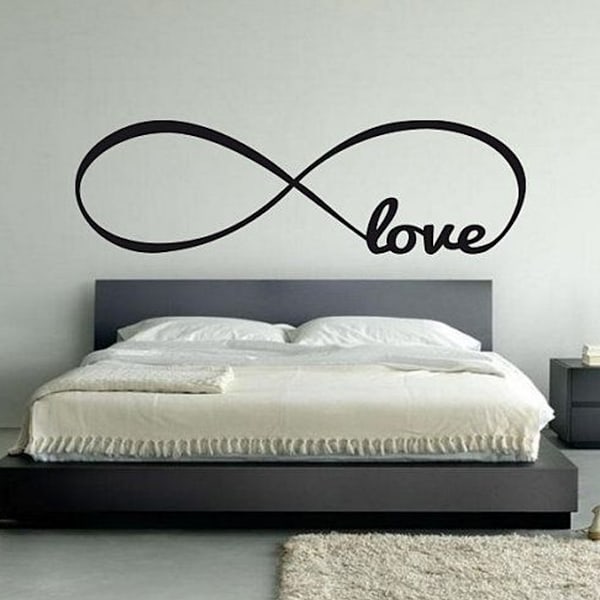 Bröllopsdagspresenter, Infinity-symbol, Konstdekoration för vardagsrum, Självhäftande, Vattentät, Giftfri, Hållbar, Motiverande väggkonst, Lämplig