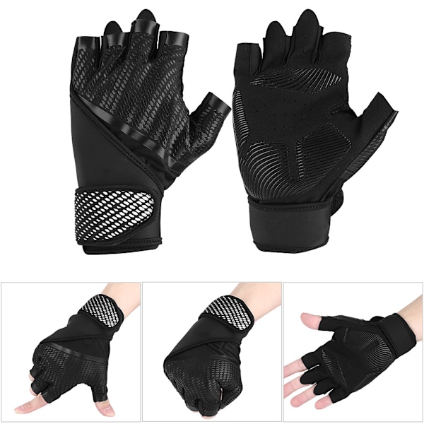 BOODUN Halvfinger Viktlyftning Gym Fitness Handskar Cykel Mesh Cykelhandskar (#02)