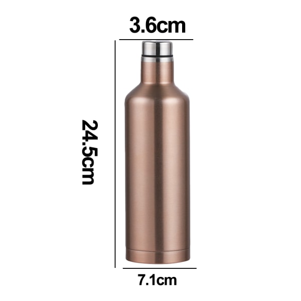 Stainless Steel Triple Insulated Double Walled Wine Bottle