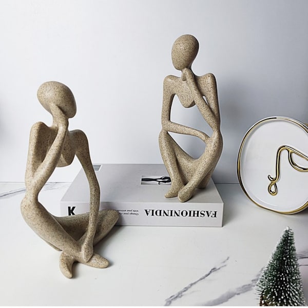 Abstrakt tänkare staty modern sandsten hartsfigur hantverk konst
