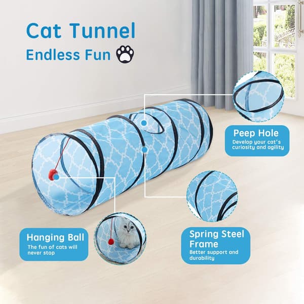 Katte Tunnel Indendørs, Katt Tunnel Rør Foldbar Legetøj, Kat