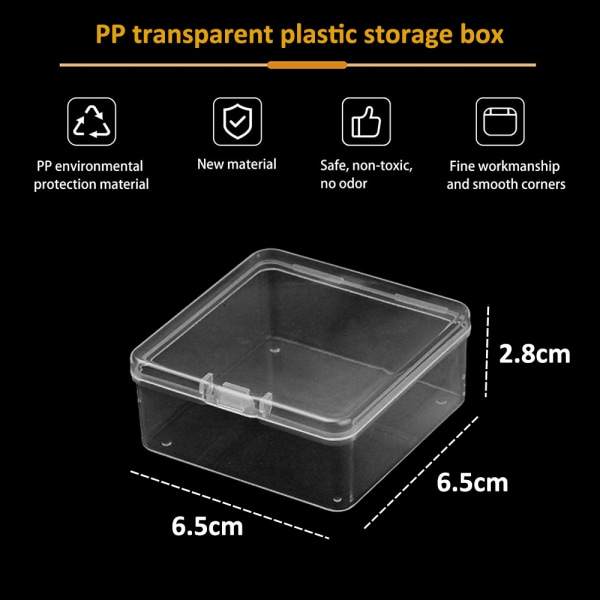 6st klara plastpärlor förvaringsbehållare Lådlåda