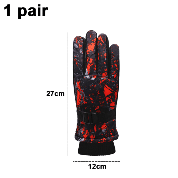 Vinterskidhandskar Vattentäta Vindtäta Snöhandskar Unisex Foder Varma Handskar Red