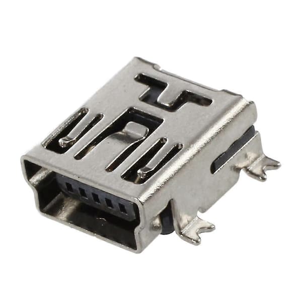 Ersättnings Mini Usb Typ B Fe 5 Pin Pcb Kortmonterad Laddningskontakt 10 st