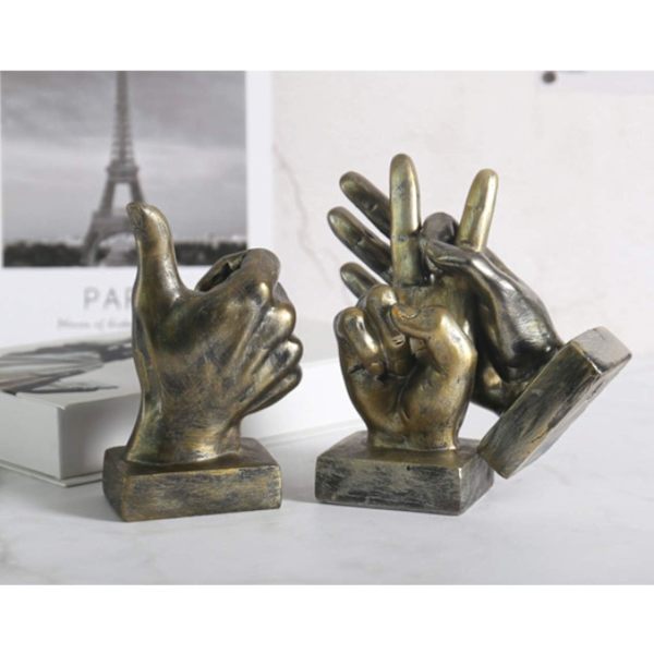 Hand Finger Gesture Desk Statues Fingers Skulptur Kreativ Hem