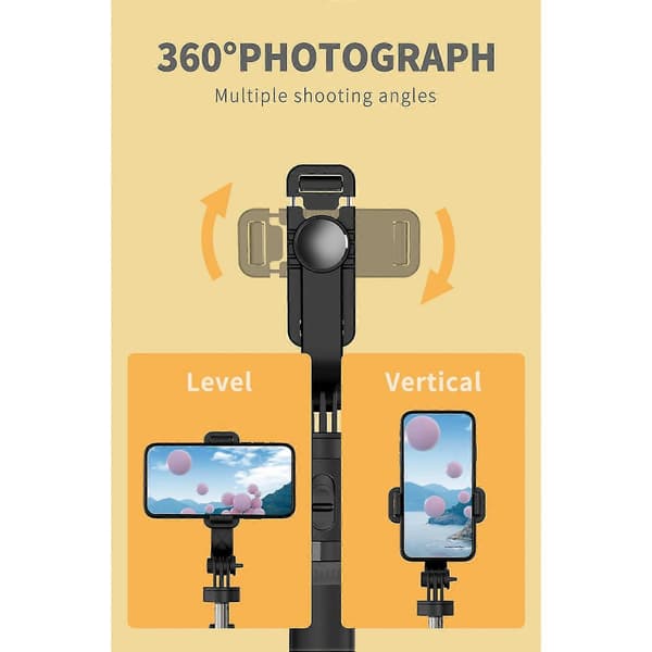 Multifunksjonell Trådløs Bluetooth Selfie Stick Sammenleggbart Mini Stativ Mobiltelefonholder For Ios Og