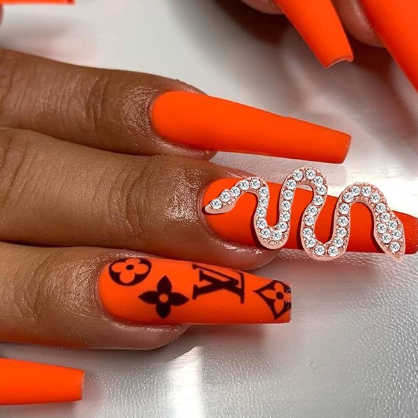 Nagelcharms, för akrylnaglar, strass orm nagelcharms för 3D nagelkonstdekoration