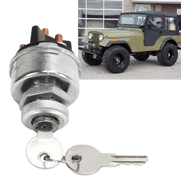 Tændingsslukke med 2 nøgler 942918 Udskiftning til WILLYS CJ2A CJ3A DJ3A CJ3B CJ5 CJ6