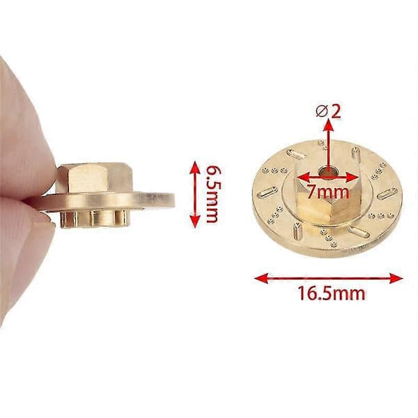 8 stk. Messinghjul 7 mm Hex Adapter Kontravægt Styrearm Til Mini-z 1/18 1/24 Rc Bil Opgradering