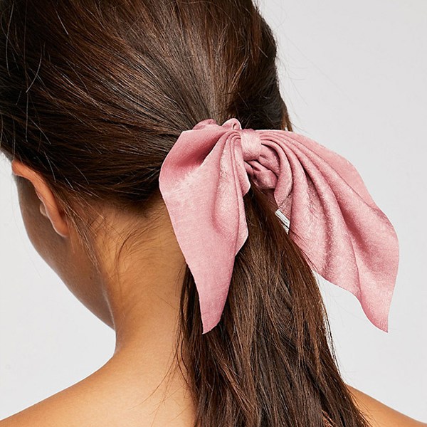 6 st hår scrunchies satin silke kanin öron rosett rosett scrunchie bobbles elastiska hårband band ponytail hållare för kvinnor accessoarer