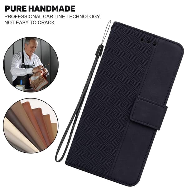 Flipfodral för Motorola Edge 2024 5g Geometriskt Präglat Premium PU Läder Plånboksfodral Flip Folio Ställfunktion