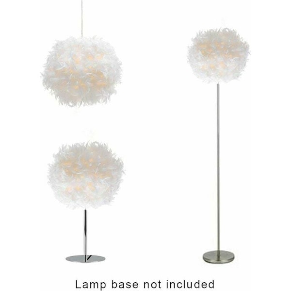 Fjäderlampa, Handstickade Fjädrar Mjuk Belysning Taklampa för Heminredning